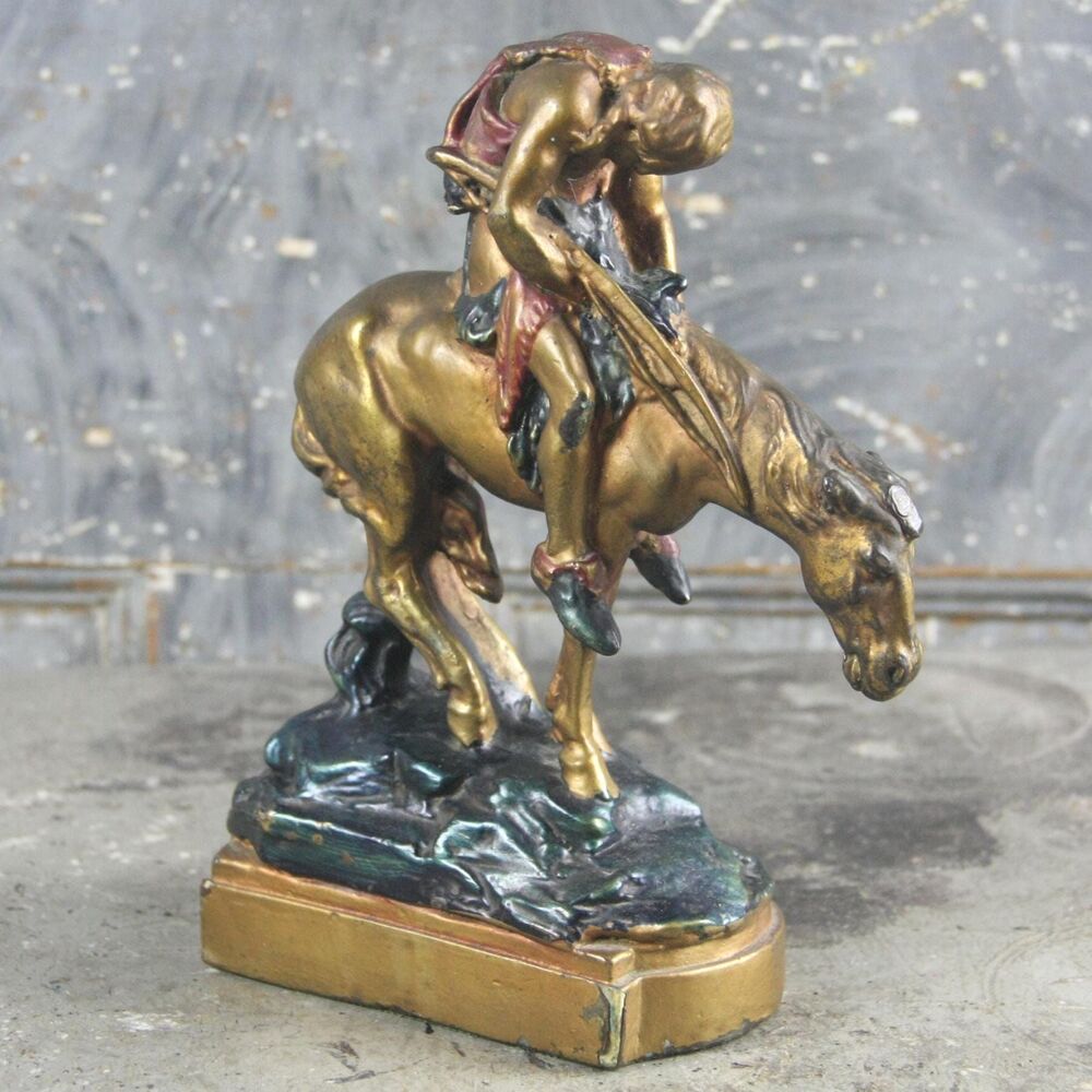 End of Trail Native American Indian Bookend/Sculpture, Armor Bronze Co